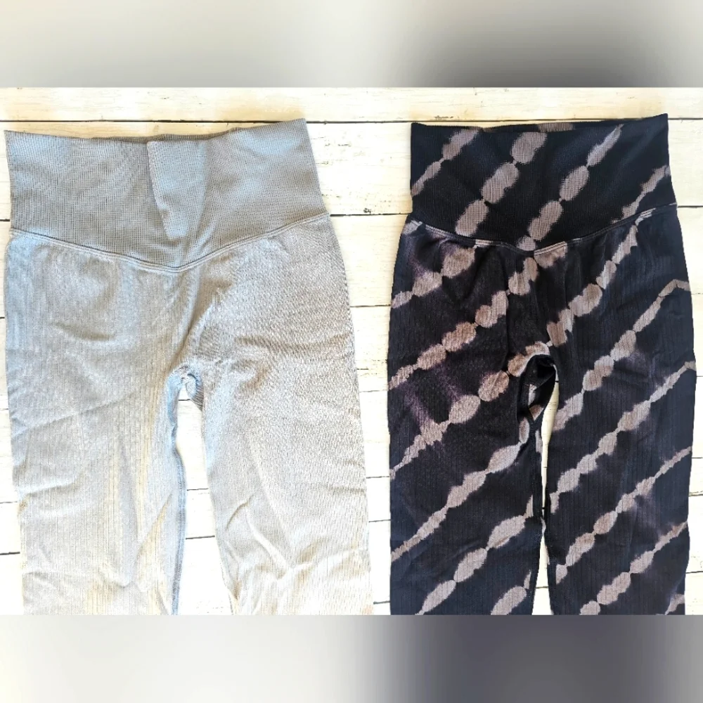 LOT of 2 Victoria's Secret PINK Active Seamless Leggings w/ Large Hidden Pocket - Picture 4 of 13